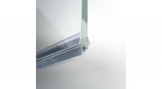 Vízzáró profil, 10 mm-es üveghez, 220 cm-es, alsó vízvető, dupla szakállal, átlátszó