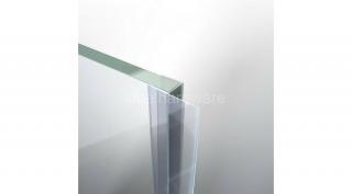 Vízzáró profil, 5 mm-es üveghez, 220 cm-es, "h" profil, lágy 18 mm-es szoknyával, átlátszó