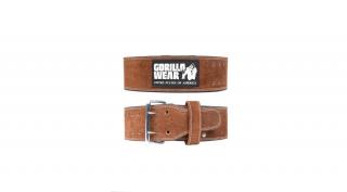 Gorilla Wear 4" Leather Lifting Belt (barna)