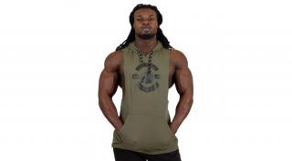 Gorilla Wear Lawrence Hooded Tank Top (army zöld)