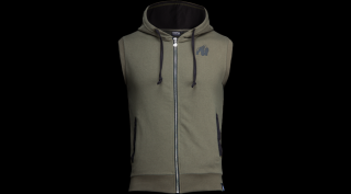Gorilla Wear Springfield Sleeveless Zipped Hoodie (army zöld)