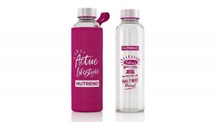 NUTREND GLASS BOTTLE ÜVEG KULACS Pink (500ml)