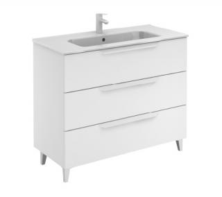 Bannio Urban 100-As Fürdőszobabútor szett, White Matt színben, Kyra mosdóval (73689-K)