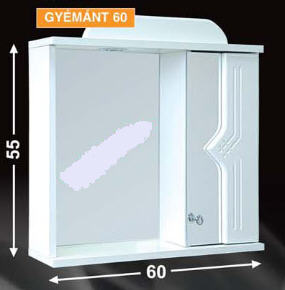 Guido Gyémánt 60 tükrös fürdőszobaszekrény