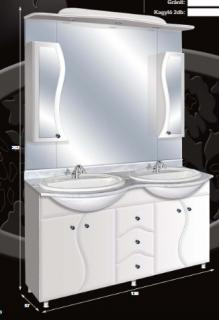 Guido „S” MODELL 2007 komplett fürdőszoba bútor márvány lappal,Sima tükörrel