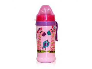 Baby Care Zoo itatópohár Clip n Go 360ml - Rózsaszín zsiráf