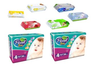 Flovell Maxi 4 pelenka és törlőkendő próbacsomag