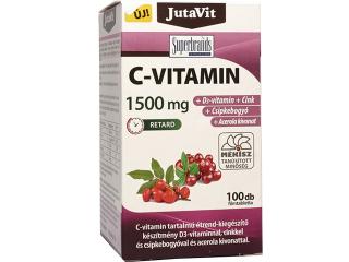 JutaVit 100db - C-Vitamin 1500mg retard + Csipkebogyó + Acerola + D3 + Cink
