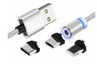 USB 3 az 1-ben mágneses kábel Mikro-USB USB-C iphone