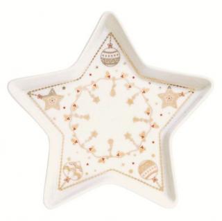Porcelán csillag tányér 19,5 cm,díszdobozban