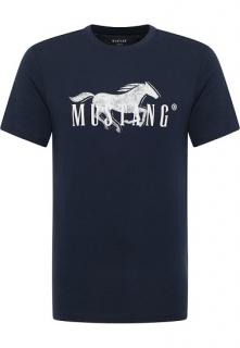 "Mustang" környakú póló sötétkék színben