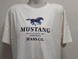 "Mustang" póló nyomott mintával- ekrü