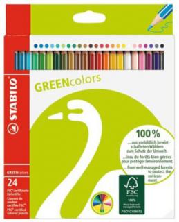 Színes ceruza készlet, Stabilo GreenColors (24 szín)