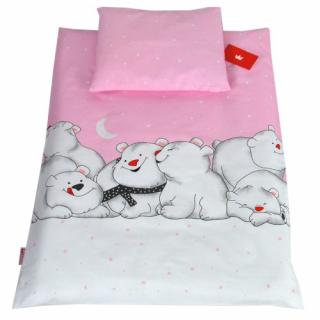 BabyLux 2 részes Ágyneműhuzat-garnitúra - Rózsaszín jeges maci