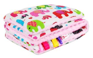 BabyLux kétoldalú ágynemű szett- Rózsaszín/ Elefántok