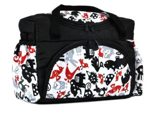 BabyLux mintás pelenka táska - Fekete állatos