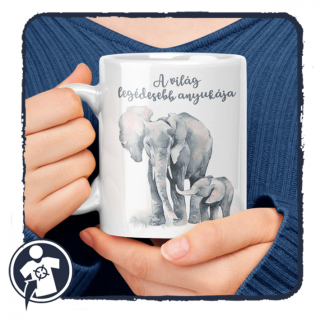 Anyák napi elefántos bögre - A világ legédesebb anyukája - felirattal ()