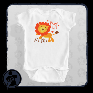 Baby Lion - feliratos oroszlános bababody / gy. póló - saját névvel ()