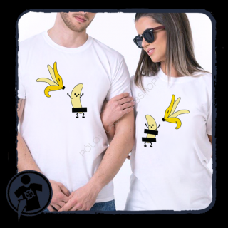 Cenzúrázott banánok - páros póló (Vicces banán sztriptíz -)