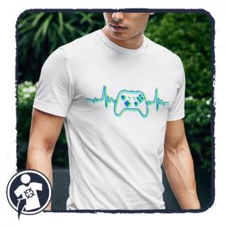 EKG - gamer póló (Konrolleres szívritmus görbe mintájú póló)