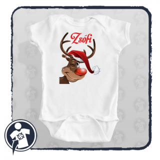 Kacsintós Rudolf mintájú karácsonyi body/ gy.póló - saját névvel ()