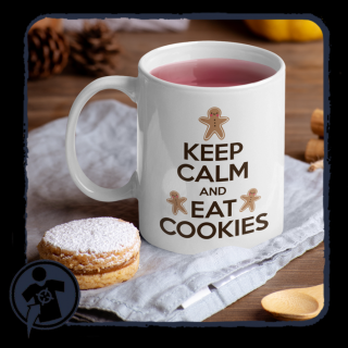 Keep Calm and EAT COOKIES - Karácsonyi süti mintás bögre