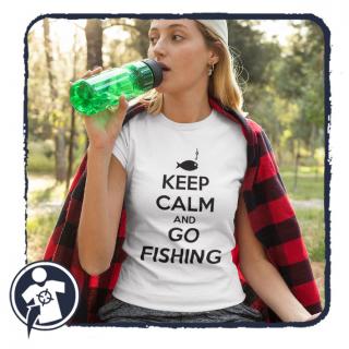 KEEP CALM and GO FISHING - felratos NŐI póló horgászoknak