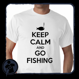 KEEP CALM and GO FISHING - felratos póló horgászoknak (Csak)