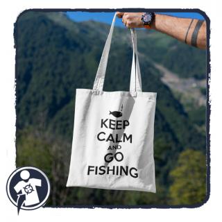 KEEP CALM and GO FISHING - felratos vászonszatyor horgászoknak ()