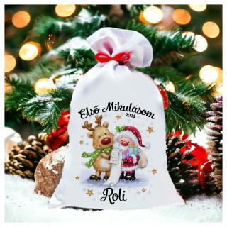 Mikulás zsák saját névvel / Mikulás és Rudolf (Első mikulásom)