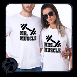 Mr &amp; Mrs Muscle - páros póló - az edzés szerelmeseinek