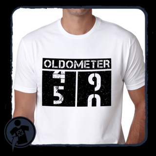 Oldometer - szülinapi póló (...30 - 40 - 50 - 60... - kerek)