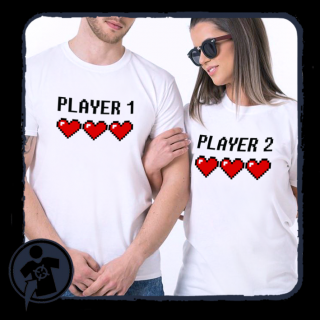 Player 1 &amp; Player 2 - páros póló gamereknek (Játékos páros)