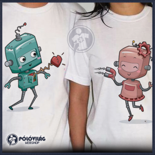 Robot szerelem - páros póló szerelmeseknek (Mágneses robot)