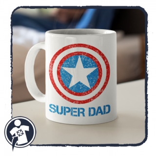 SUPERDAD - szuperhősös fehér kerámia bögre - Szuper Apáknak ;) ()