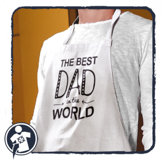 THE BEST DAD in the WORLD - feliratos kötény (A világ legjobb)