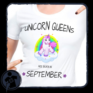 Unicorn Queens - választható hónappal - szülinapi unikornisos NŐI póló ()