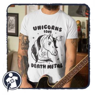 Unicorns love DEATH METAL - feliratos póló (Az unikornisok)