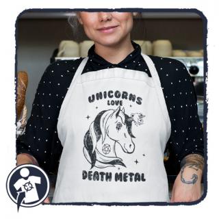 Unicorns love DEATH METAL - kötény (Az unikornisok imádják a)
