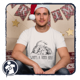 Who's a good boy? - feliratos karácsonyi Mikulásos póló (- Na)