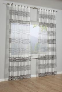 Füles függöny fényáteresztő ezüstszürke 140 x 245 cm