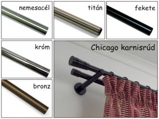 Karnisrúd Chicago 20 mm dupla nútos 160 cm több szín