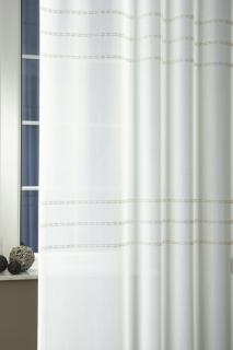 Fehér azsúrozott batiszt függöny méterben bézs 290cm