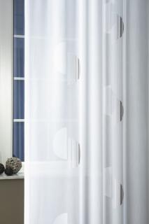 Fehér batiszt függöny nyírt mintával Zenit Caffe Latte méterben 175cm