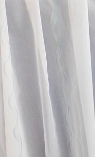 Fehér sable kész függöny türkisz hullámos 160x120cm /Cikksz:01150903
