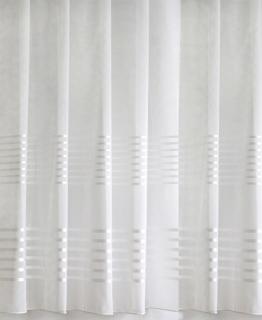 Fehér voila függöny csíkos fehér bordűrös méterben