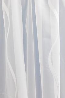 Fehér voila kész függöny fehér nyírt mintával Hullám 150x170cm