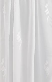 Fehér voila kész függöny fehér nyírt mintával Hullám K. 120x200cm
