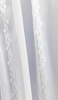 Fehér voila kész függöny fehér nyírt mintával Kisfutó 110x120cm