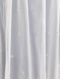 Fehér voila kész függöny kék fehér minta 140x150cm /Cikksz:01150031